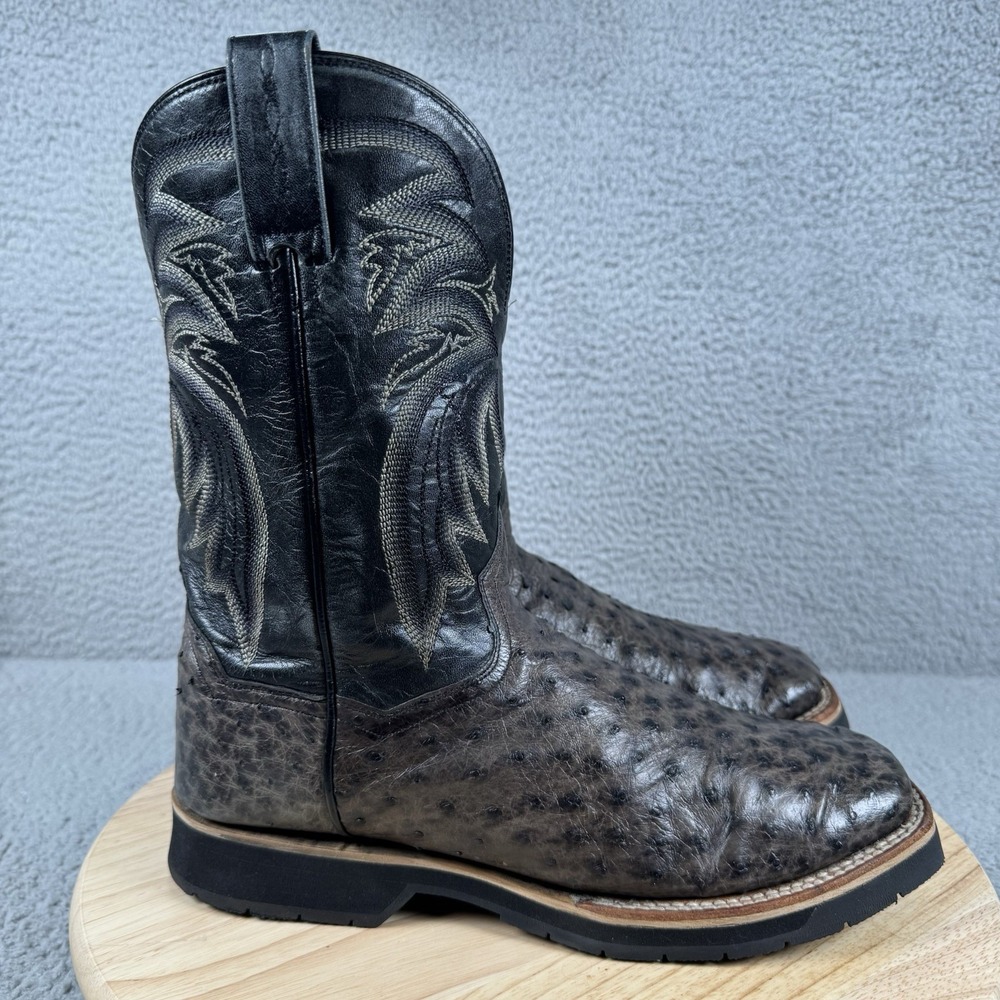 Dan Post Alamosa Mens Size 10 D Black Ostrich Western Cowboy Boots Rockabilly